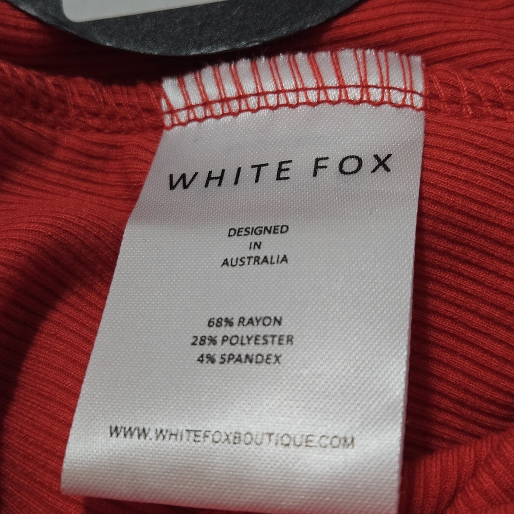 NWT White Fox Offstage Ribbed Bike Shorts Cherry Size L - Picture 4 of 5